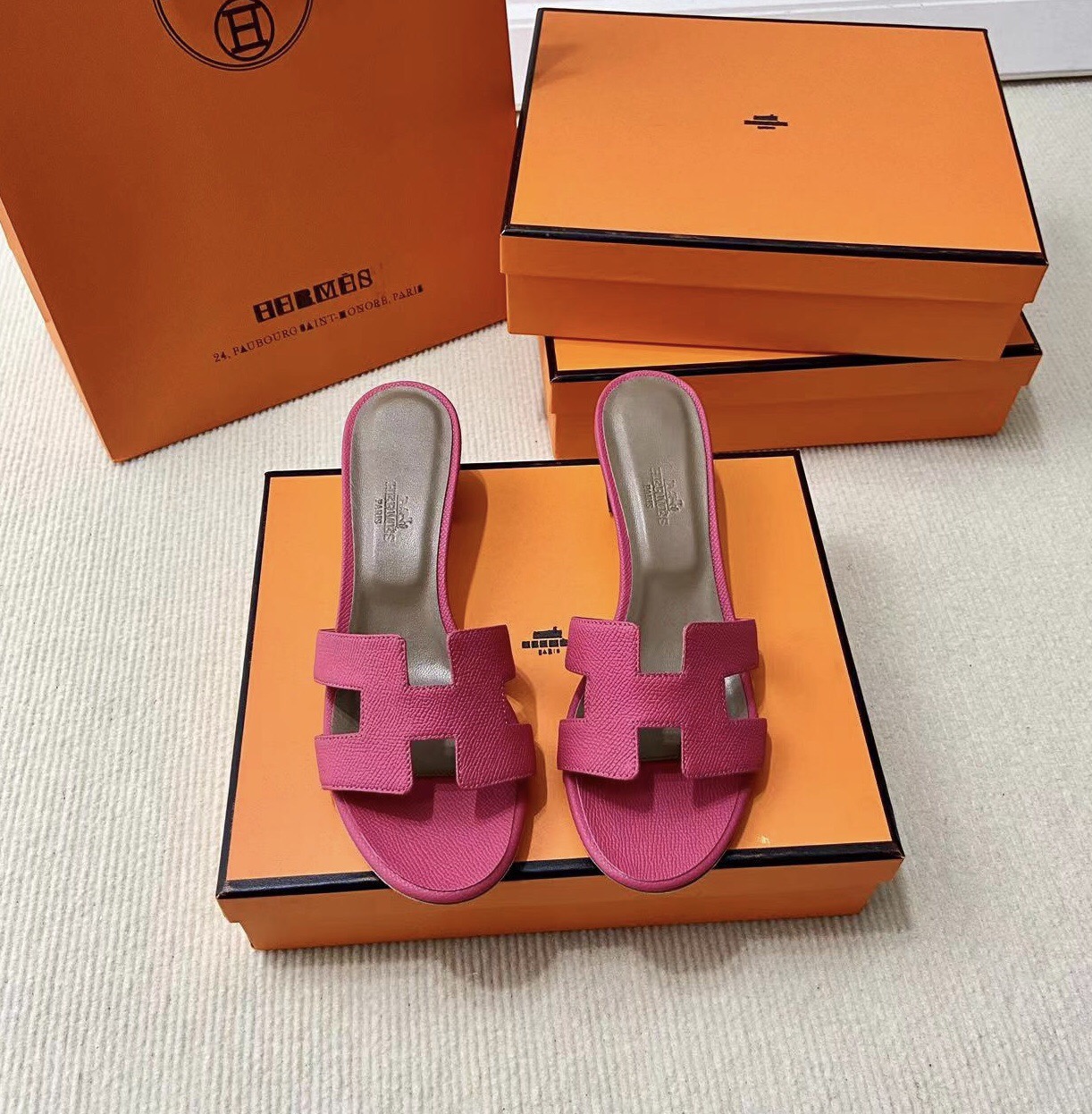 에르메스 올수공 오아시스 슬리퍼 샌들 앱송 32